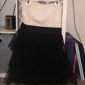 Strapless Black and White Wet Seal Dress